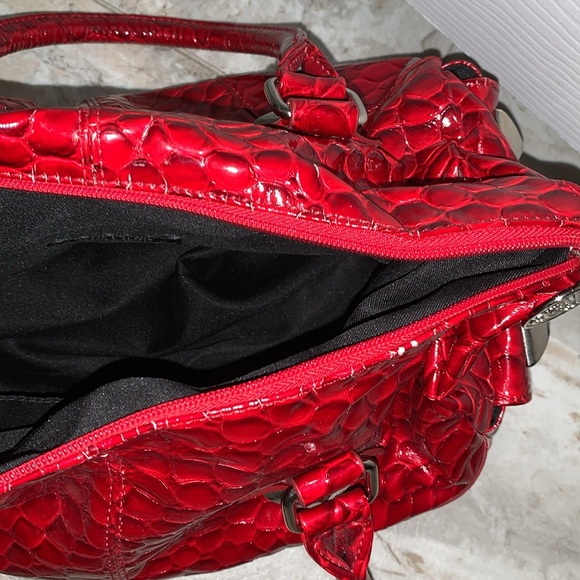 White House Black Market red metal crystal studded embellished purse - Picture 7 of 8